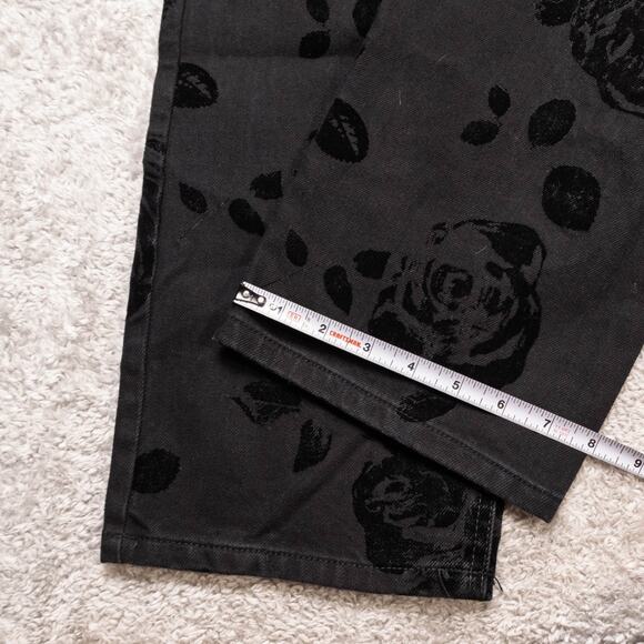 Wild Fable High Rise Straight Black Rose Velvet Denim Jeans Womens Size 8 - Picture 15 of 16